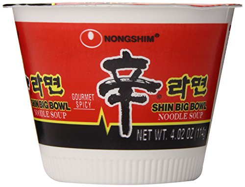 NongShim Shin Big Bowl Noodle Soup, Gourmet Spicy, 4 Ounce (Pack of 12)