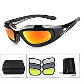 ActionEliters Tactical Eyewear Eyeshield Polarized UV400 Protective Shooting Safety Glasses Kit w/ 3 Lenses for Shooting Driving Fishing Running and More