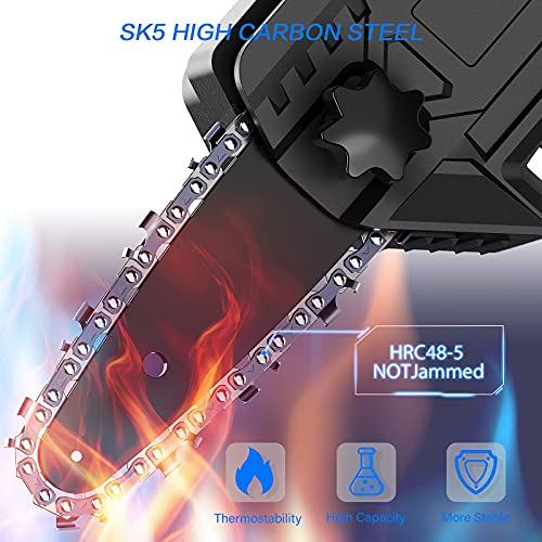 Mini Chainsaw Cordless, 4-inch Electric Portable Chainsaw with 2pcs Lithium Batteries Pruning Shears Chainsaw, One-hand… - Image 4