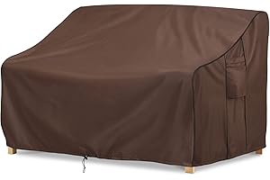BRIVIC Patio Furniture Covers Waterproof for Sofa, Outdoor loveseat Covers Fits up to 58W x 32.5D x 31H inches, Brown