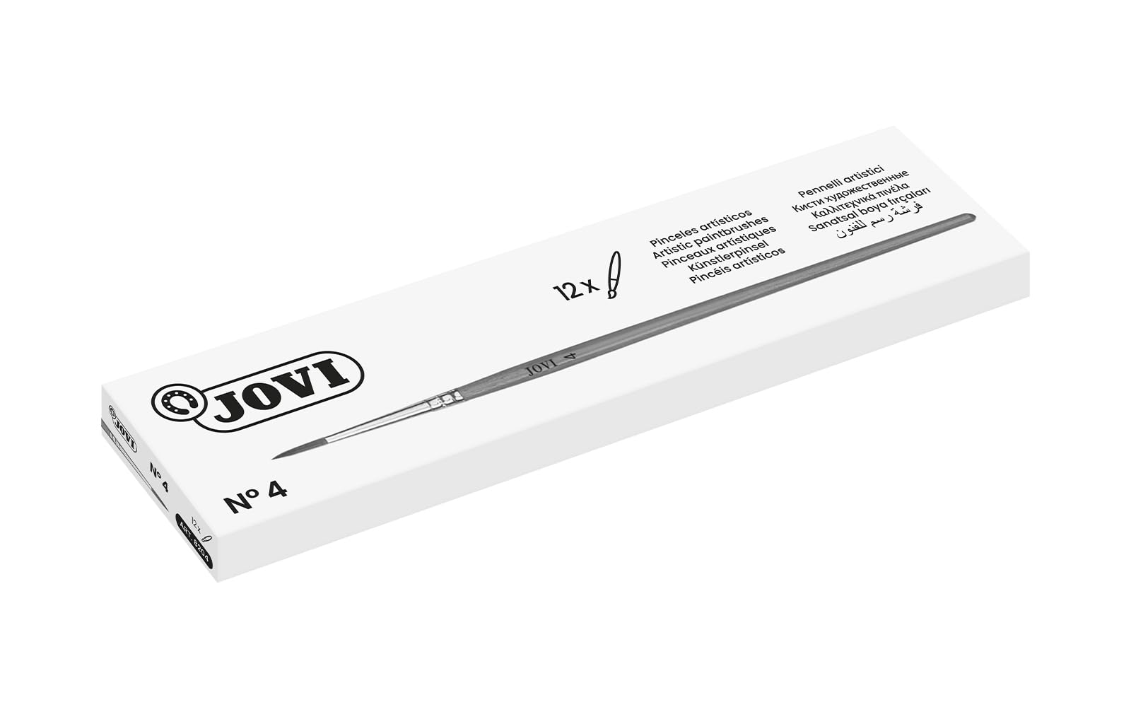 Jovi Box, 12 Art Brushes, Pony Hair, No. 4 (8204)