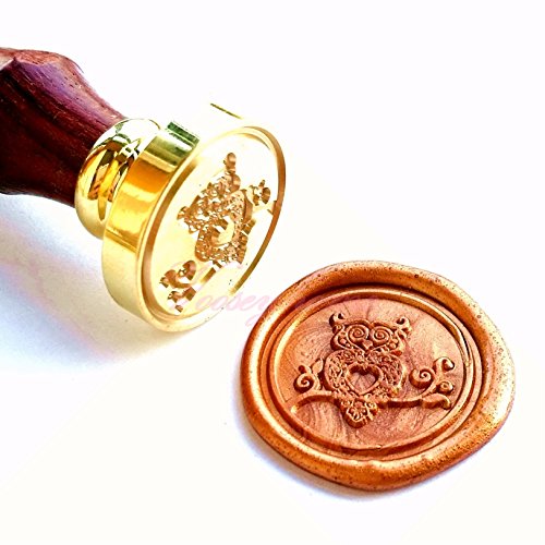 Vooseyhome the Cute Owl Wax Seal Stamp with Rosewood Handle - Thumbnail 6