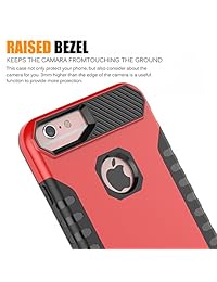 Funda para iPhone 6S Plus doble capa, híbrido con TPU suave con absorción de impacto, estuche protector para iPhone 6S plus 6 plus, Rojo Negro