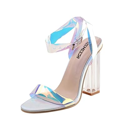 Qmber High Heels Sandalen Damen Schuhe mit hohen Absätzen Party Hochzeit Abend Sommer hochhackige Absatzschuhe Hohe Sandalett