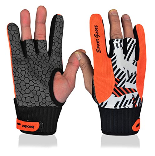 Jelinda Bowling Gloves Breathable Silicone Anti -skid Semi-finger Wrist Support Thumb Protector Gloves Mittens for Women Men