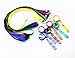 yueton 6pcs Colorful Plastic Translucent Retractable Key Chain Reel Key ID Badge Holder with Lanyard Neck Strap