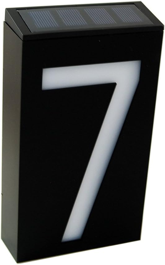 Waterproof Solar Power LED Address Number Door Wall Plate Light Sign - Digit 7