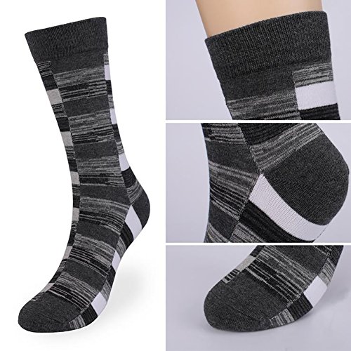Morecoo Mens Cotton Dress Socks Ribbed Colorful Patterned Stripe Funky Socks for Men