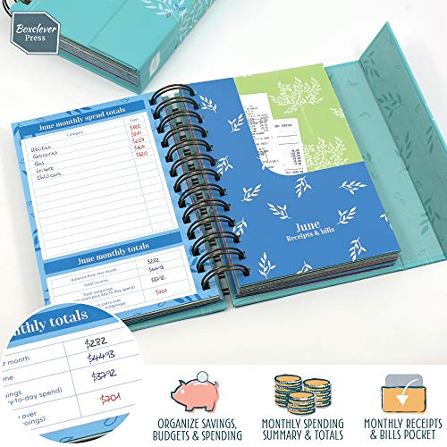 Boxclever Press Budget Book - Bill Organizer with Pockets. Monthly Planner with Expense Tracker to Manage Personal Finance. Undated Budget Planner Organizer for Cash Flow, Bills & More. 7'' x 5.3''