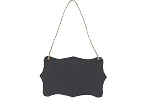 ACKEIVTO Slate Farmouse Hanging Chalkboard Sign haning Double Sided 5 x 8 Inches - Black Rustic Wall Décor for Kitchen, Wedding, Bathroom, Outdoor Garden, Pantry Signs