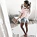 ECOWISH Women's Summer Cut Out Loose Shirts Criss Cross Back Top Tee Blouse US L Pink