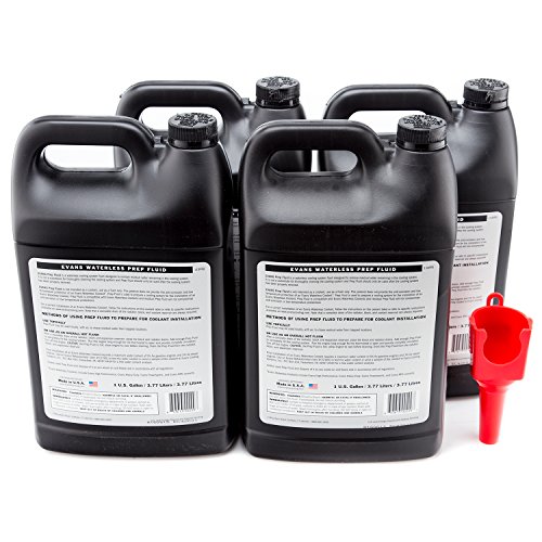 EVANS Coolant EC42001 Prep Fluid, 1 Gallon, 4 Pack with Funnel