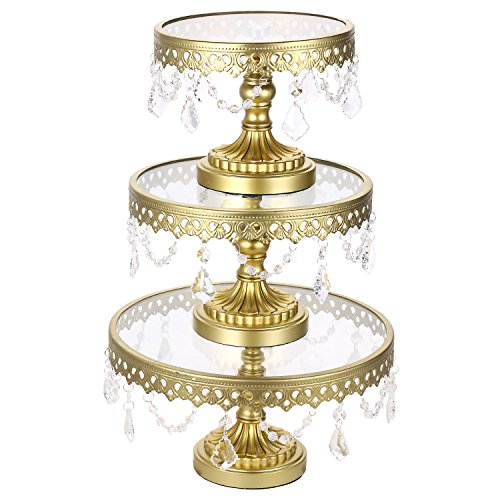 Gold Cake Stand Set Gold Cake Stand Set Of 3 Glass Top Round Ornate