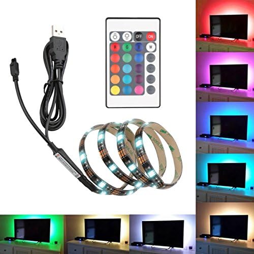 Xlinder LED Strips Bias Backlight for HDTV LED TV Backlight, Multi-Colour Flexible 5050 RGB USB LED Lights Strip with Remote Control,Best for Flat Screen TV/ Desktop/ PC Monitor Background Lighting