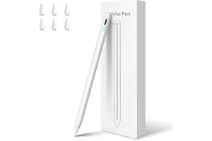 NESVECIT Stylus Pen for iPad,10 Mins Quick Charge Active Pencil for iPad 2018-2024,Palm Rejection Tilt Sensor Magnetic Pen Compatible W/iPad Pro 12.9&11", iPad 6/7/8/9/10, iPad Air 3/4/5, iPad mini5/6(7Nibs)
