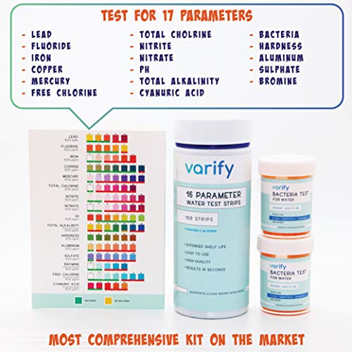 17 in 1 Premium Drinking Water Test Kit - 100 Strips + 2 ...