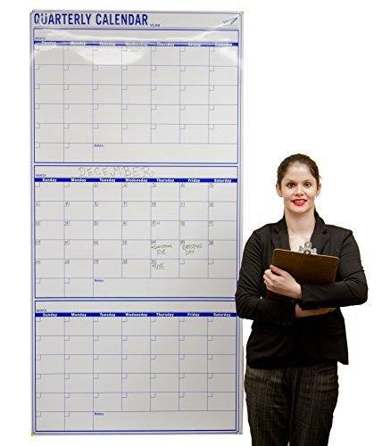 Large Blank Reusable 3 Month Wall Calendar Wet Dry Erase Wall Office 