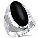 Small Simulated Black Onyx .925 Sterling Silver Ring Sizes 5-12