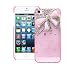 iPhone SE Case, Fosmon GEM Series 3D Bling Crystal Design Case for Apple iPhone SE / 5S / 5 - Pink Rhinestone Bow