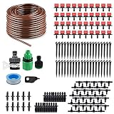 KORAM 100ft 1/4" Blank Distribution Tubing Irrigation Gardener's Greenhouse Plant Cooling Suite Watering Drip Repair and Expansion Kit Accessories Include Universal Spigot Connector IR-2F