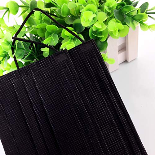 Hacloser Disposable Black Face Mask for Dust, Non-Woven Mouth Mask 3 Layer Smoke Protection Medical Surgical (10Pcs)