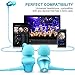 AFUNTA Earbud Headphone, Stereo in-Ear Earphone 3.5mm with Microphone Clear Sound Noise Isolating Ergonomic Comfort Fit Compatible Cell Phone iPhone Samsung Sony iPad Laptop PC - Blue