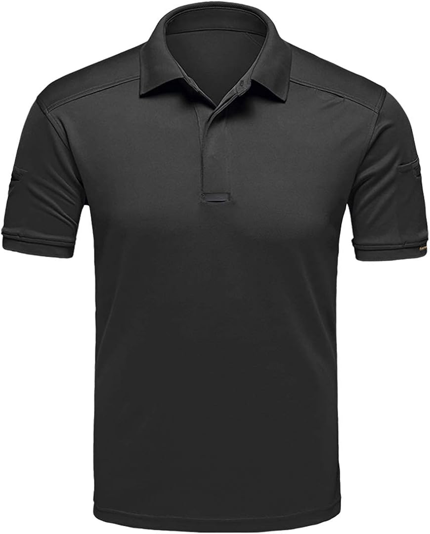 CARWORNIC Men's Tactical Shirt Quick Dry Short Sleeve Sport Polo Shirt Army Military Outdoor T- Shirt: Clothing