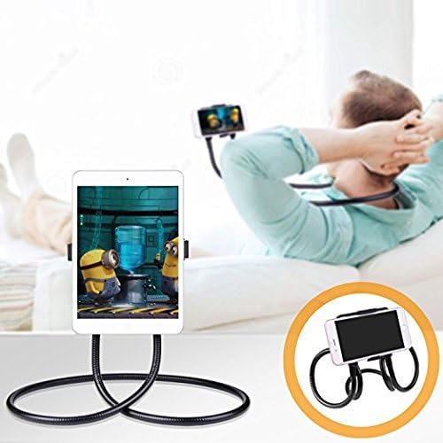 SIBIONO—Multiple Function Cell Phone Holder, Tablet Holder iPad Stand Universal Phone Stand, Lazy Bracket, DIY Free Rotating Gooseneck Mounts. (BLACK)