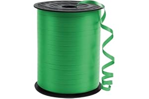 KMER LIFE Premium Green Curling Ribbon, 1/5" Wide x 500 Yards Christmas Curling Ribbons for Gift Wrapping, Party Decoration, Balloon String, Ribbons for Florist Flower (1 Roll)