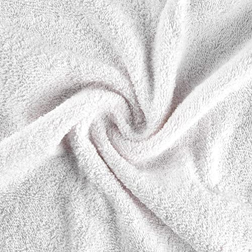 Sweet Needle 4 Pack Large Bath Sheets (70x140cm) - 100% Luxury Cotton, Ultra Soft, Hotel Quality, Highly Absorbent for Bathroom, Shower, Beach and Daily Use (White)