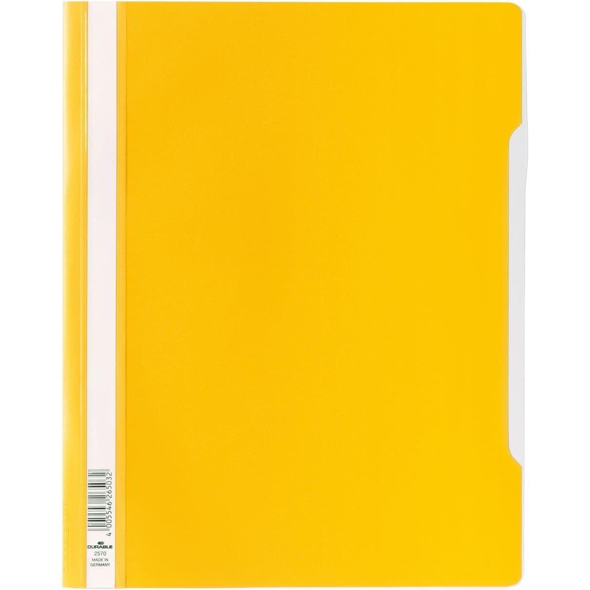 Durable 257004 Loose-Leaf binder with Transparent Cover, Extra-Wide, 50 Pieces, Yellow