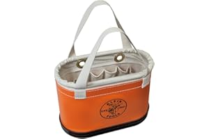 Klein Tools 5144BHHB Hard-Body Bucket, Aerial Oval Tool Bucket, Non-Conductive Plastic Exterior and Molded Polypropylene Bott