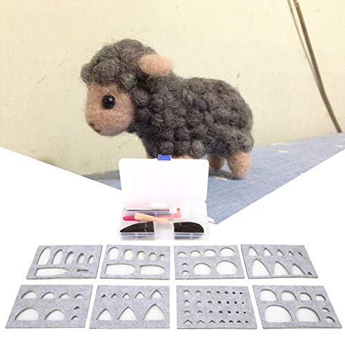 Pokerty Needle Felting Kit, DIY Non-Woven Fabric Needle Felting Template Mold Handcraft Making Tool Accessories Needle Felt Kit
