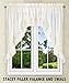Ellis Curtain Stacey Sheer 56-by-45 Tailored Tier Pair Curtains, Ice Cream