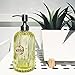 JASAI 18 Oz Glass Soap & Lotion Dispenser with Rust Proof Stainless Steel Pump, Refillable Liquid Pump Bottle Holder Great for Kitchen, Bath, Bathroom Accessories, Countertop (Clear Yellow)