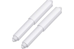 SHAPPY 2 Pieces Toilet Paper Holder Roller Spindle Replacement Rod Plastic Spring Loaded (White)