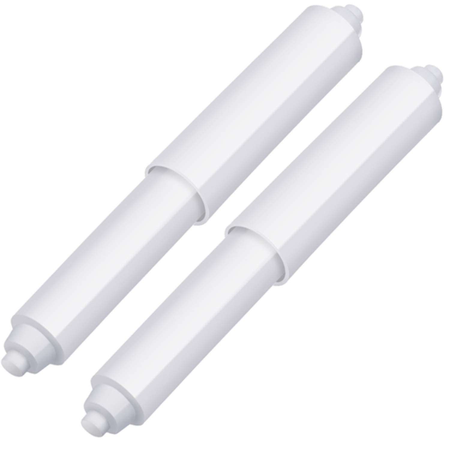 Photo 1 of 2 Pieces Toilet Paper Holder Roller Spindle Replacement Rod Plastic Spring Loaded (White)
