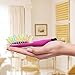 Detangling Brush with Mirror- No Tangle & Pain- Anti Static Soft Bristle- Massaging & Straightening Detangler- Rubberized Grip- Cool/Cute Colors- Wet & Dry Detangle Comb- For All Hair Types (Black)