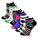 TeeHee Women's Acrylic No Show Low Cut Basic 12-Pack, (Fun Foot) 9-11