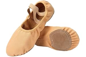 Linodes Dance Shoes for Girls Stretch Canvas Split Sole for Women