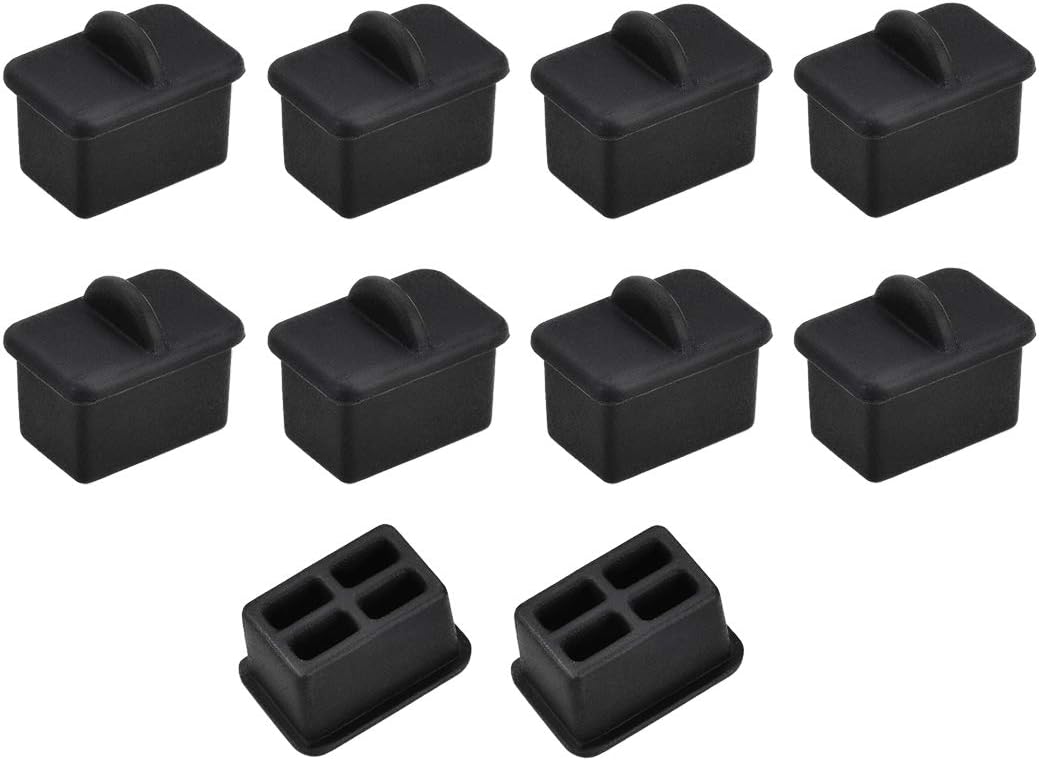 sourcing map 10pcs SFP-A Silicone Protectors Port Anti Dust Cap Cover Black