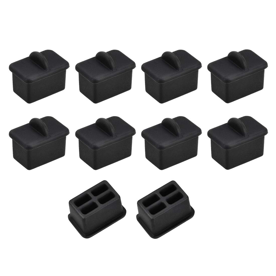 sourcing map 10pcs SFP-A Silicone Protectors Port Anti Dust Cap Cover Black