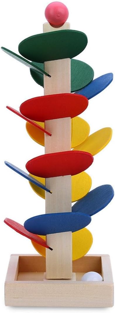 Shybuy Montessori Educational Toy Blocks Wooden Tree Marble Ball Run Track Game Baby Kids Children Intelligence Wooden Baby Toys