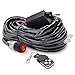 MICTUNING LED Light Bar Wiring Harness 40 Amp Relay Fuse ON-OFF-Strobe Remote Control Waterproof Switch Red (2Lead)