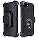iPhone 7 Plus Case, ULAK Heavy Duty Shockproof Rubber Belt Clip Holster Rotating Kickstand Protective Cover for Apple 7 Plus 2016 5.5 inch-Black