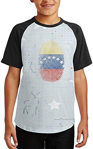 NVJ SHIRT Venezuela Flag Fingerprint Teen Girls Fashion Raglan T-Shirts