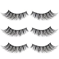 3D Mink Fur False Eyelashes Extension 3 Pairs Natural Handmade Reusable Cross Thick Long Volume Fluffy Makeup Fake Eye Lashes