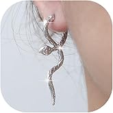 Gothic Punk Snake Earrings for Women,Trendy Serpent Dangle Earrings Vintage Animal Earrings Statement Retro Costume Jewelry