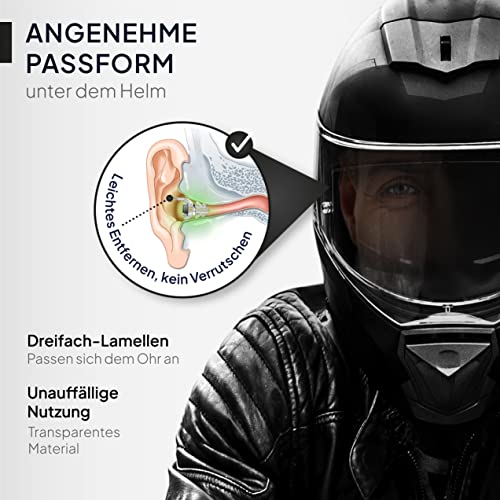 Senner MotoPro Ear Protection Ear Plugs for Motorbike and Motorsport, Very Easy to Carry and Quiet, Reduces Wind Noise, Traffic Stays Audible, with Aluminium Case, Reusable