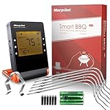 Wireless Meat Thermometers for Grill Smoker, Morpilot Bluetooth BBQ Grill Thermometer Smart Remote Digital Cooking Food with 6 Probes for Outdoor Grilling Smoker Oven Griddle Indoor Kitchen